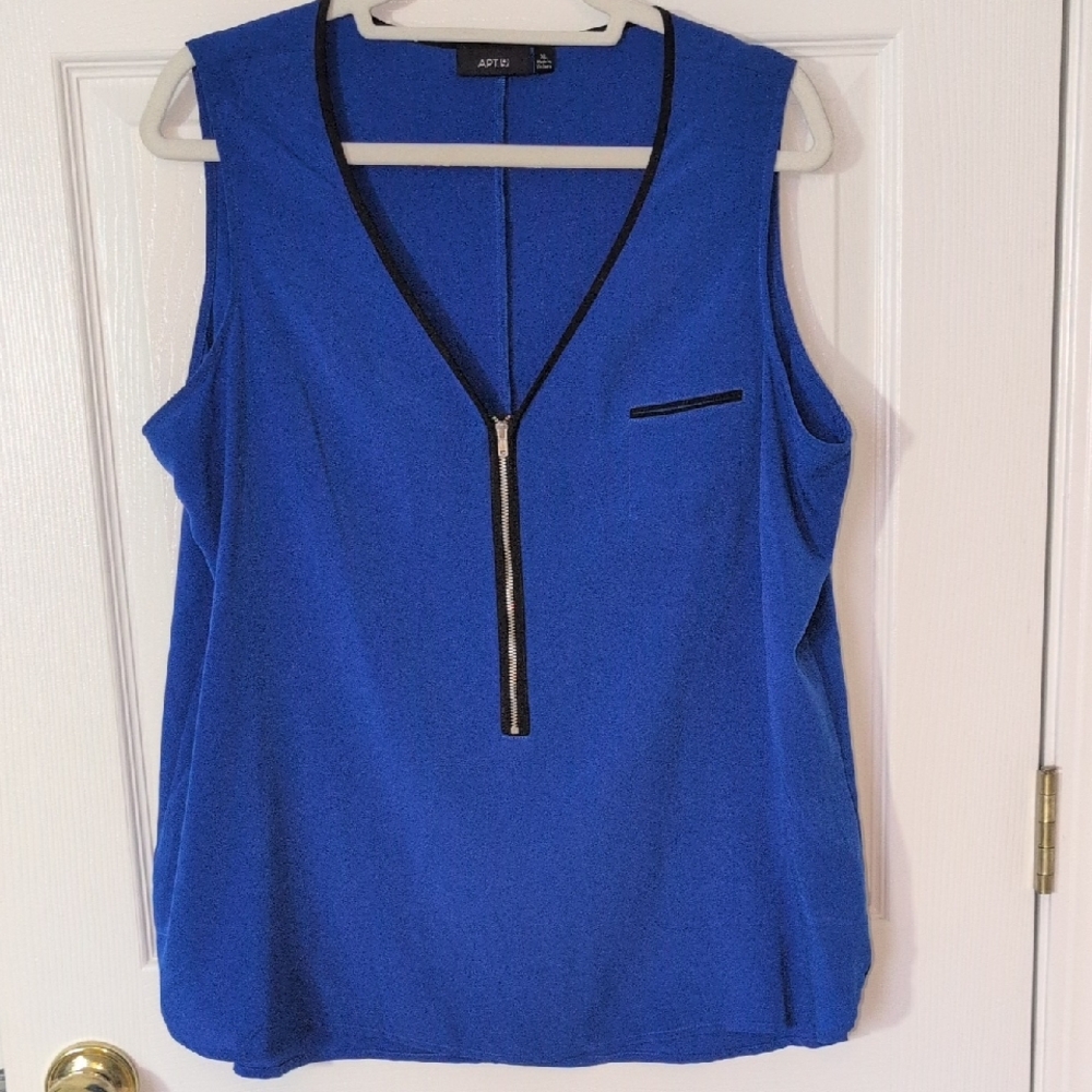 Apt. 9 Women's Royal Blue Zip-Front Blouse
